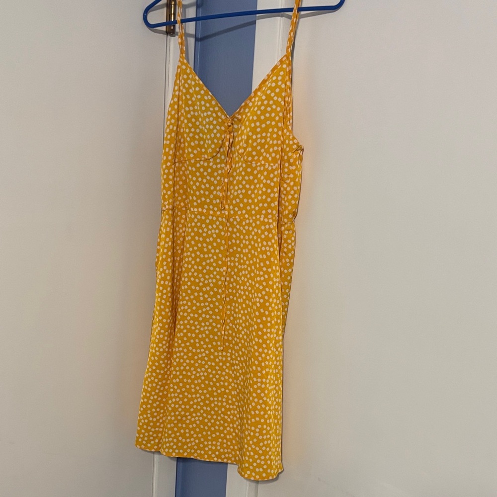SHEIN Yellow Polka Dot Slip Dress